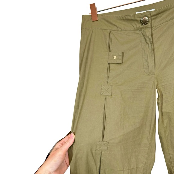 CELINE Vintage Runway Cargo Style Wide Leg Utility Pants Army Green Sz:38/US6 - Picture 6 of 14